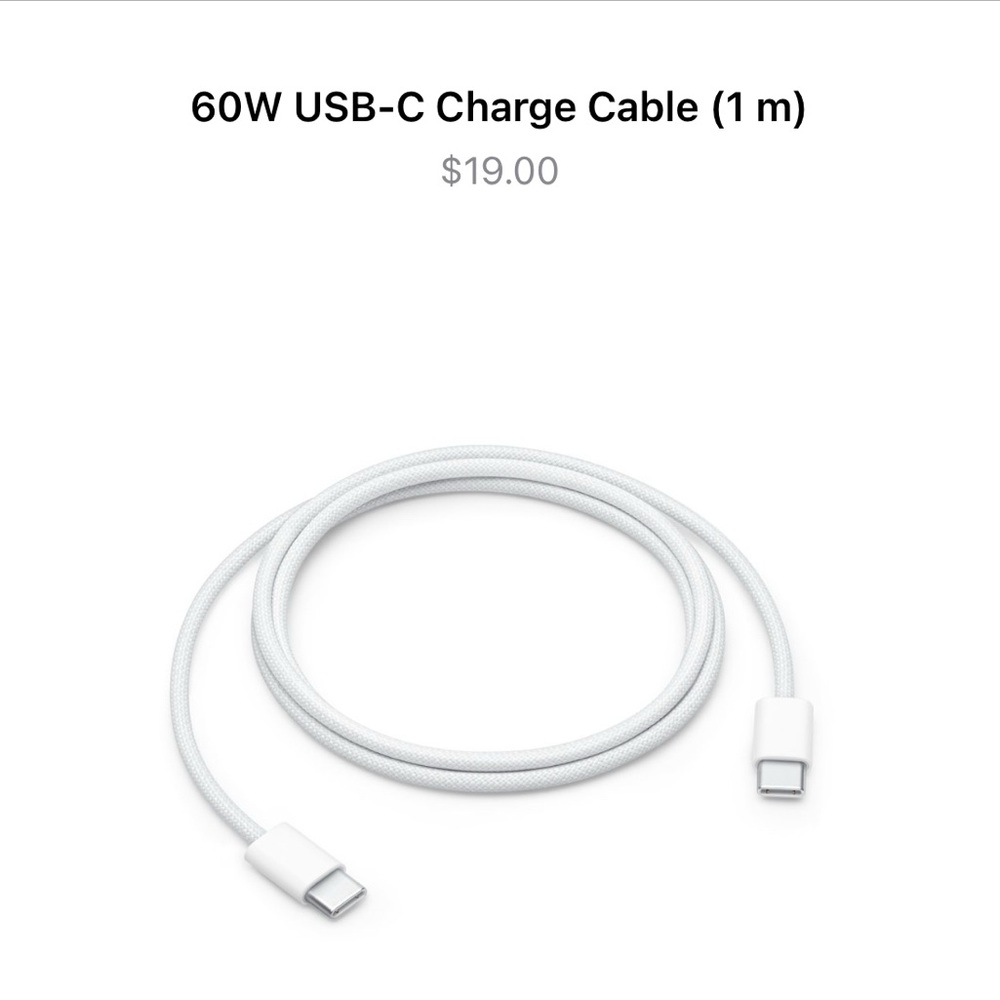 White USB-C to Lightning Cable